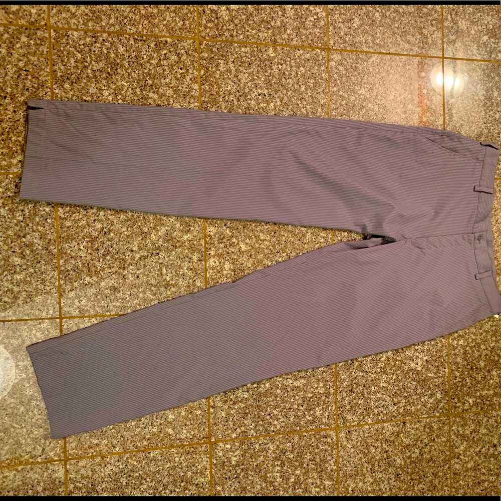 Men’s Nike tech Golf pants (baby blue, white stripes).